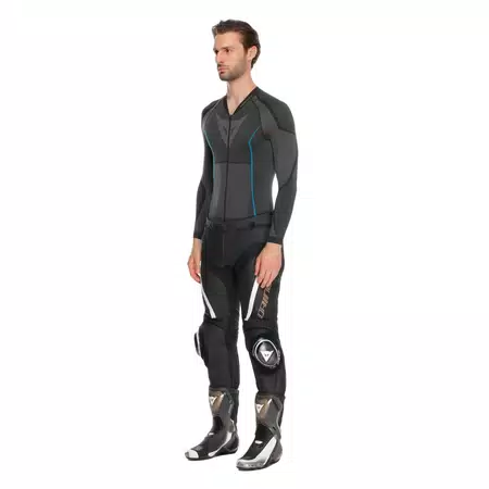 DELTA 4 - MEN LEATHER MOTORCYCLE PANTS - BLACK/TIBETAN PLATINUM/WHITE - 3