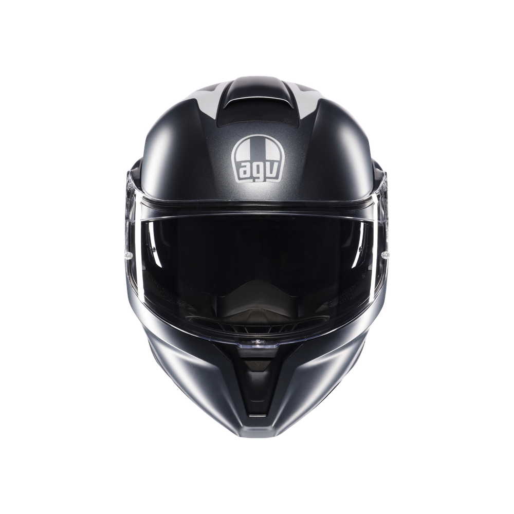 streetmodular-resia-matt-grey-silver-red-motorbike-flip-up-helmet-e2206 image number 1