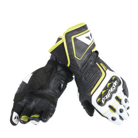 CARBON D1 LONG GLOVES BLACK/WHITE/FLUO-YELLOW- Leder