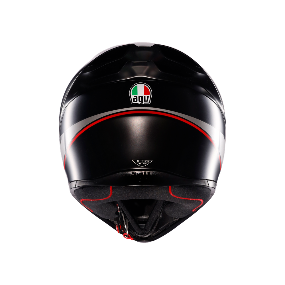 k1-s-lap-matt-black-grey-red-motorbike-full-face-helmet-e2206 image number 4