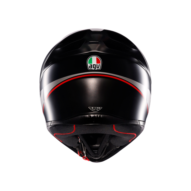 k1-s-lap-matt-black-grey-red-motorbike-full-face-helmet-e2206 image number 4
