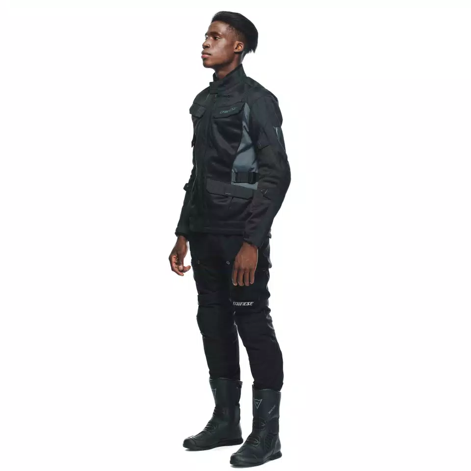 DESERT TEX - MEN'S TOURING SUMMER MOTORCYCLE JACKET IN FABRIC - BLACK/BLACK/EBONY - 4