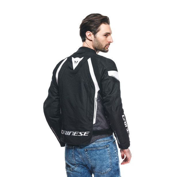 avro-5-tex-giacca-moto-in-tessuto-uomo-black-white-black image number 6