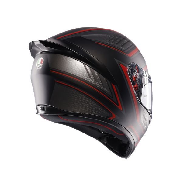 k1-s-sling-matt-black-red-motorbike-full-face-helmet-e2206 image number 5