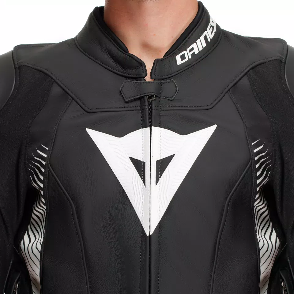 SUPER SPEED 4 - MEN'S MOTORCYCLE LEATHER JACKET - BLACK-MATT/WHITE - 7