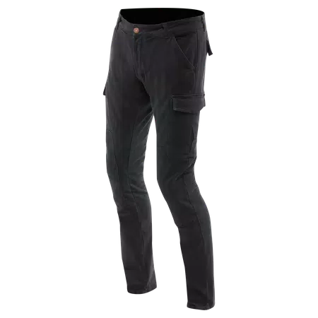 CARGO - MEN SLIM TAPERED MOTORCYCLE PANTS - BLACK - 1