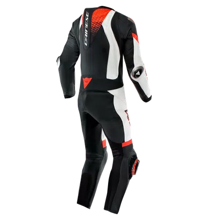 LAGUNA SECA 6 PERF 1PC LEATHER SUIT - BLACK/WHITE/RED-FLUO - 2