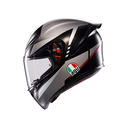 K1 S LAP MATT BLACK/GREY/RED - CASQUE MOTO INT&Eacute;GRAL E2206 -  - 4