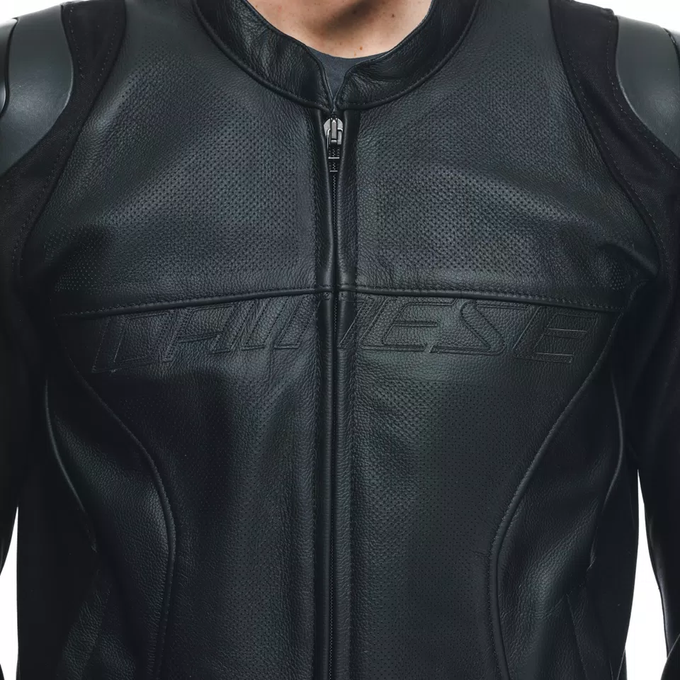 RACING 4 LEATHER JACKET PERF. - BLACK/BLACK/BLACK - 8