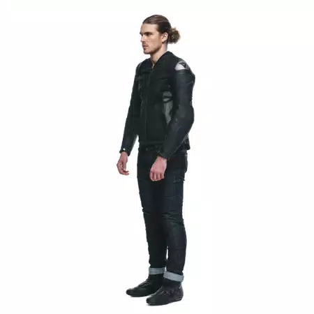 AVRO 5 - MEN'S MOTORCYCLE LEATHER JACKET - BLACK/ANTHRACITE - 4
