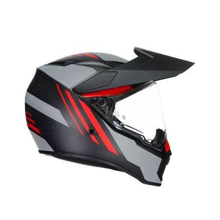 AX9 REFRACTIVE ADV MATT CARBON/RED - MOTORBIKE FULL FACE HELMET E2205 -  - 3