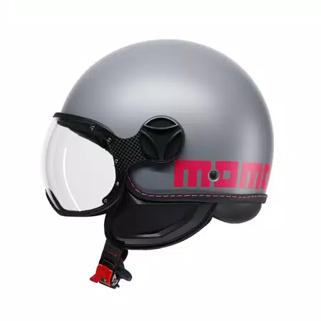 MOMODESIGN FGTR CLASSIC - JET HELMET WITH VISOR E2206 - FLUO MATT GREY/FUCSIA -  - 4