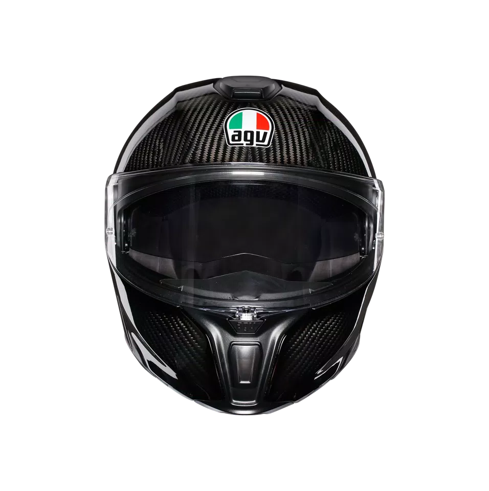 SPORTMODULAR GLOSSY CARBON - MOTORBIKE FLIP UP HELMET E2205 -  - 2