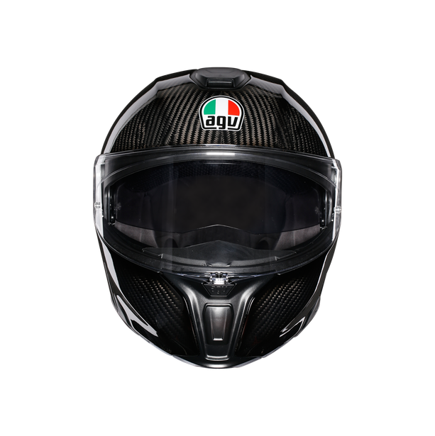 Casco modulare AGV SPORTMODULAR PLK REFRACTIVE in carbonio carbon argento