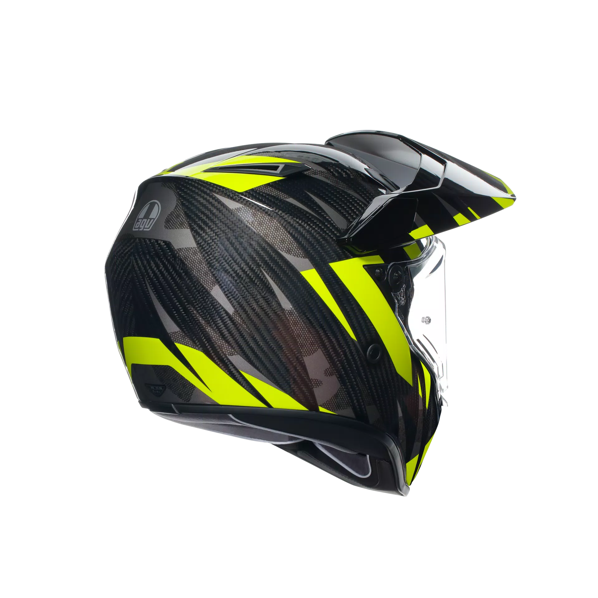 AX9 STEPPA CARBON/GREY/YELLOW FLUO - CASQUE MOTO INTÉGRAL E2206