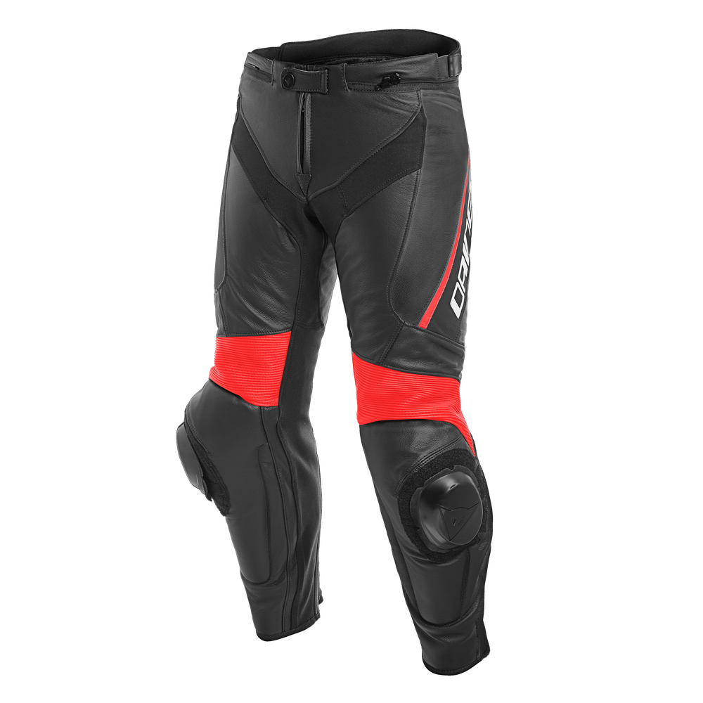 delta-3-pantaloni-moto-in-pelle-uomo-black-black-fluo-red image number 0
