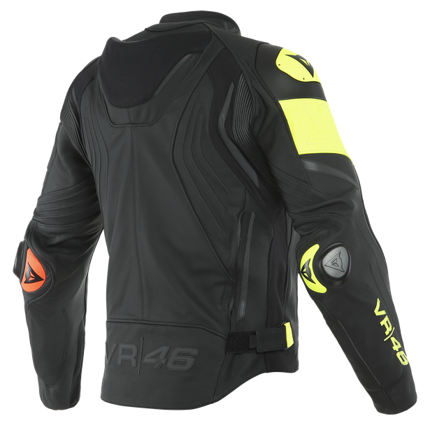 vr46-victory-leather-jacket-black-fluo-yellow image number 1