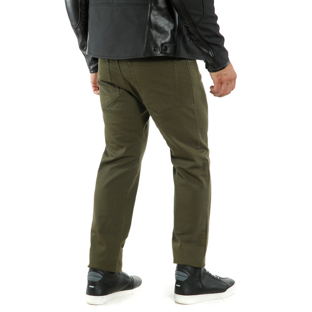 casual-regular-pantaloni-moto-in-tessuto-uomo-olive image number 3