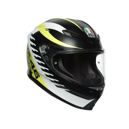 K6 AGV DOT(ECE) TOP MPLK - RAPID 46 MATT BLACK/WH/YELLOW -  - 1