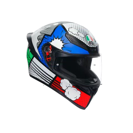K1 S BANG MATT ITALY/BLUE - MOTORBIKE FULL FACE HELMET E2206 -  - 1
