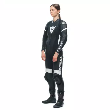 GROBNIK - WOMEN'S 1-PIECE MOTORCYCLE PERFORATED LEATHER SUIT - BLACK/BLACK/WHITE - 4