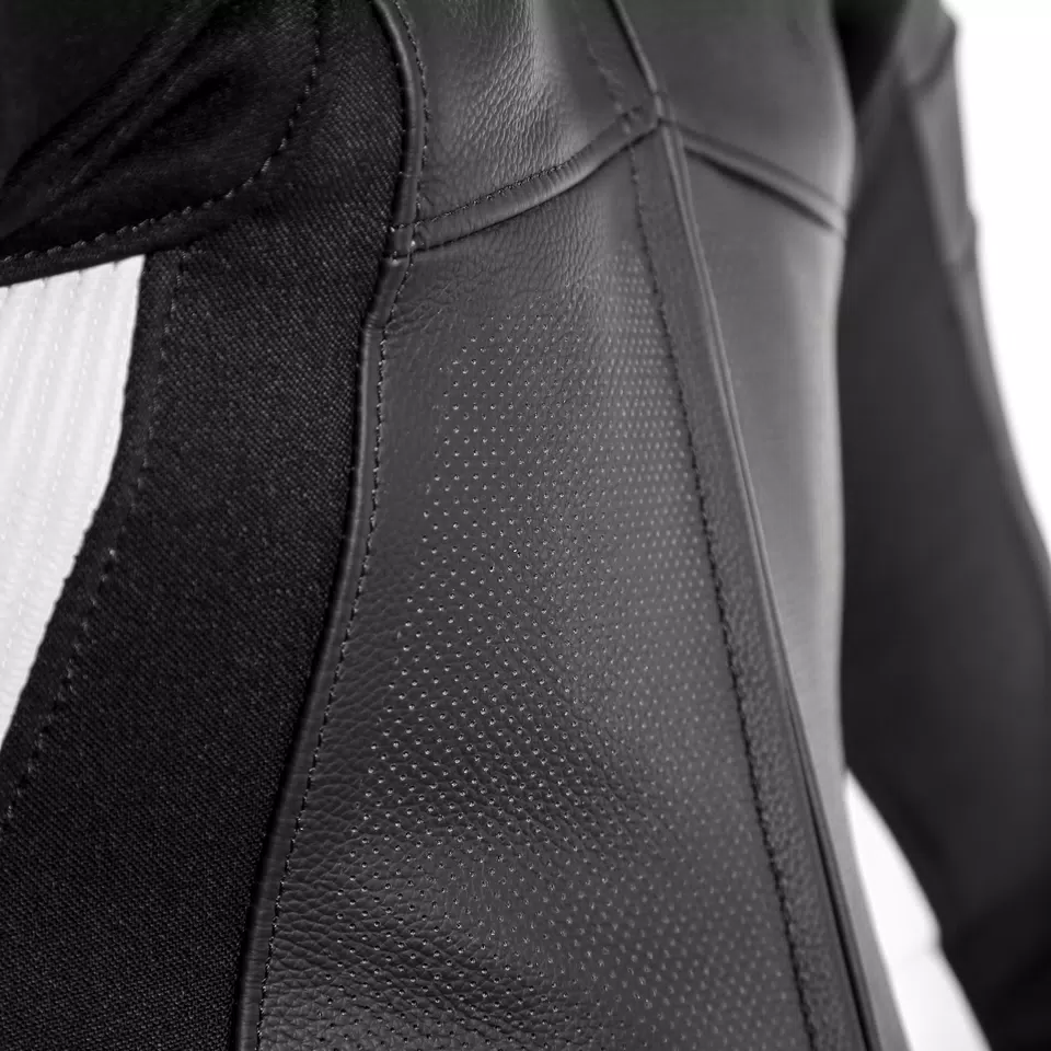 ASSEN 2 1 PC. PERF. LEATHER SUIT - BLACK/BLACK/WHITE - 4