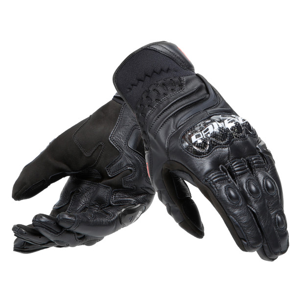 carbon-4-guanti-moto-corti-in-pelle-uomo-black-black image number 4