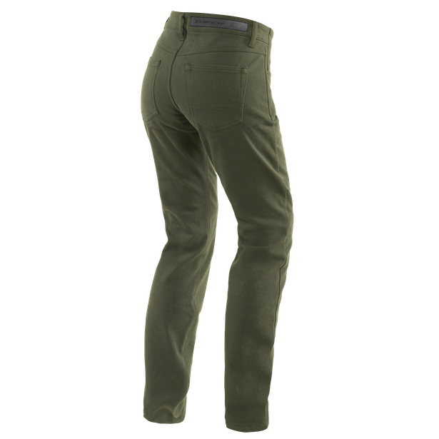 casual-slim-pantaloni-moto-in-tessuto-donna-olive image number 1