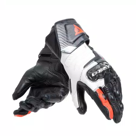 CARBON 4 - LANGE LEREN MOTORFIETSHANDSCHOENEN VOOR DAMES - BLACK/WHITE/FLUO-RED - 5