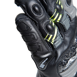 DRUID 4 GLOVES BLACK/CHARCOAL-GRAY/FLUO-YELLOW- Pelle