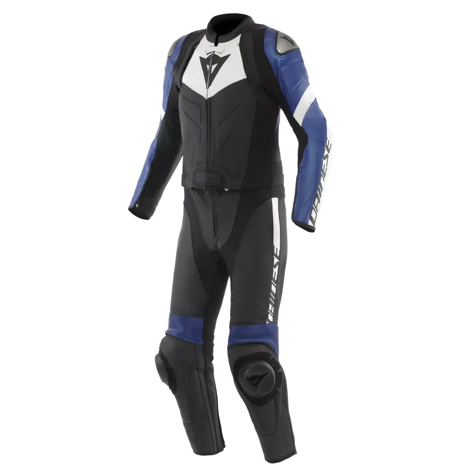 AVRO 4 LEATHER 2PCS SUIT - BLACK/WHITE/BLUE - 1