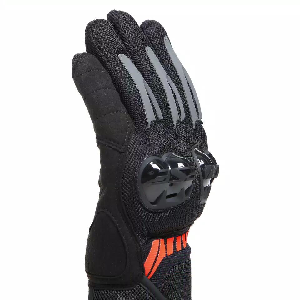 MIG 3 AIR - MEN'S MOTORCYCLE TEXTILE SUMMER GLOVES - BLACK/FLUO-RED - 8