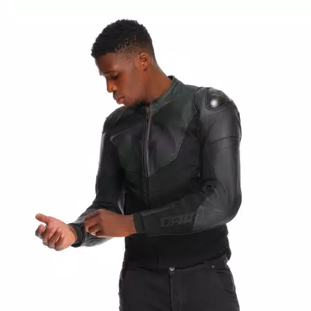 IPERATTIVA - HERREN-MOTORKRADJACKE AUS LEDER UND STOFF - BLACK/BLACK - 6