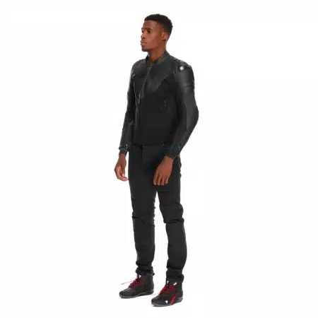 IPERATTIVA - HERREN-MOTORKRADJACKE AUS LEDER UND STOFF - BLACK/BLACK - 4