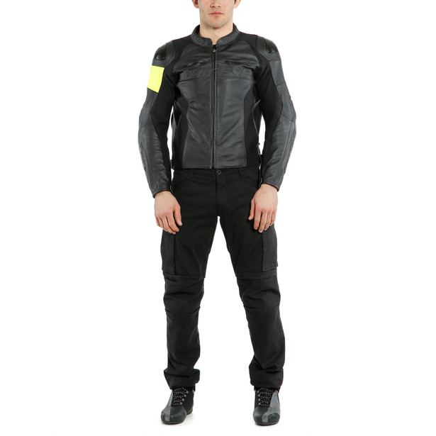 vr46-pole-position-leather-jacket-black-fluo-yellow image number 2