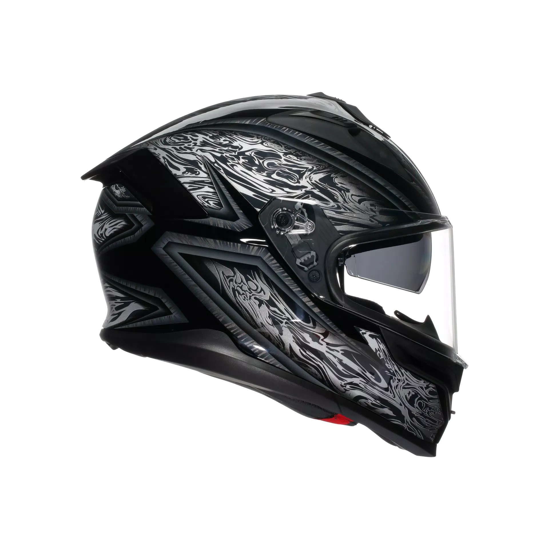K7 MPLK DAMASCUS BLACK/SILVER - MOTORBIKE FULL FACE HELMET E2206