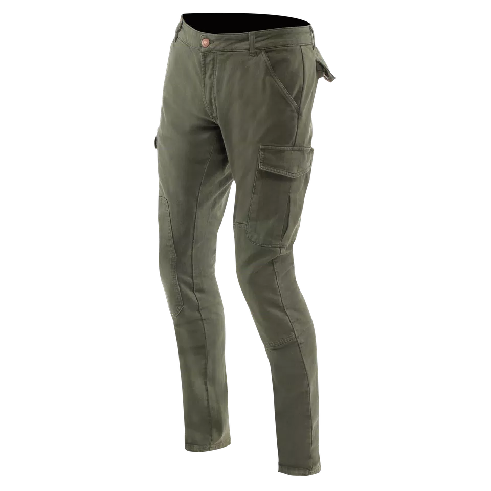 CARGO - MEN SLIM TAPERED MOTORCYCLE PANTS - ARMY-GREEN - 1