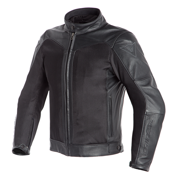 CORBIN D-DRY LEATHER JACKET BLACK/BLACK- Leather