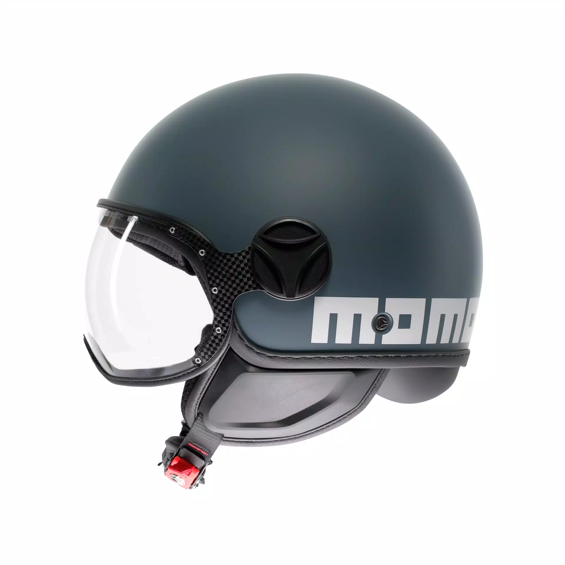 MOMODESIGN FGTR CLASSIC CANDY MATT OTTANIO GREY / WHITE - JET HELMET WITH VISOR E2206