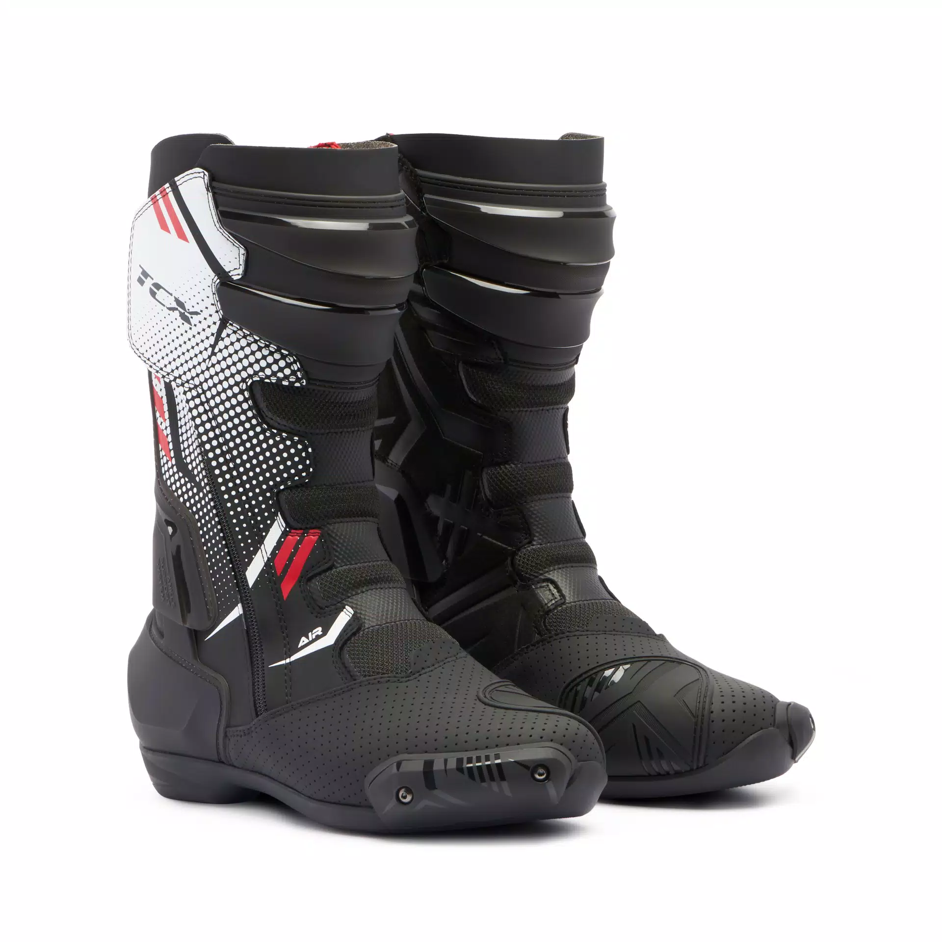 S-TR1 AIR BOTTES MOTO SPORT HOMME - NOIR/BLANC/ROUGE