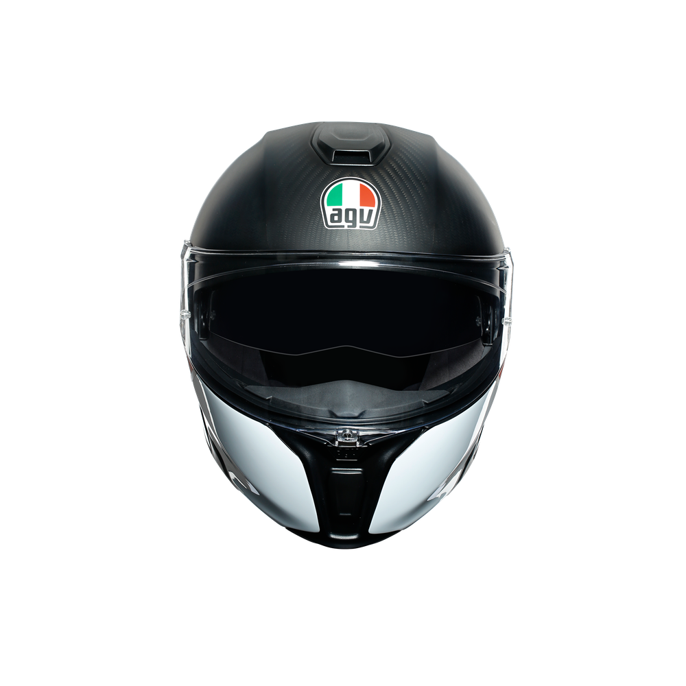 sportmodular-layer-carbon-red-blue-motorbike-flip-up-helmet-e2205 image number 1