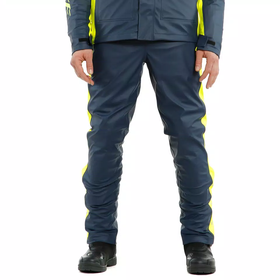 STORM 2 - UNISEX MOTORCYCLE RAIN PANTS - BLACK-IRIS/FLUO-YELLOW - 3
