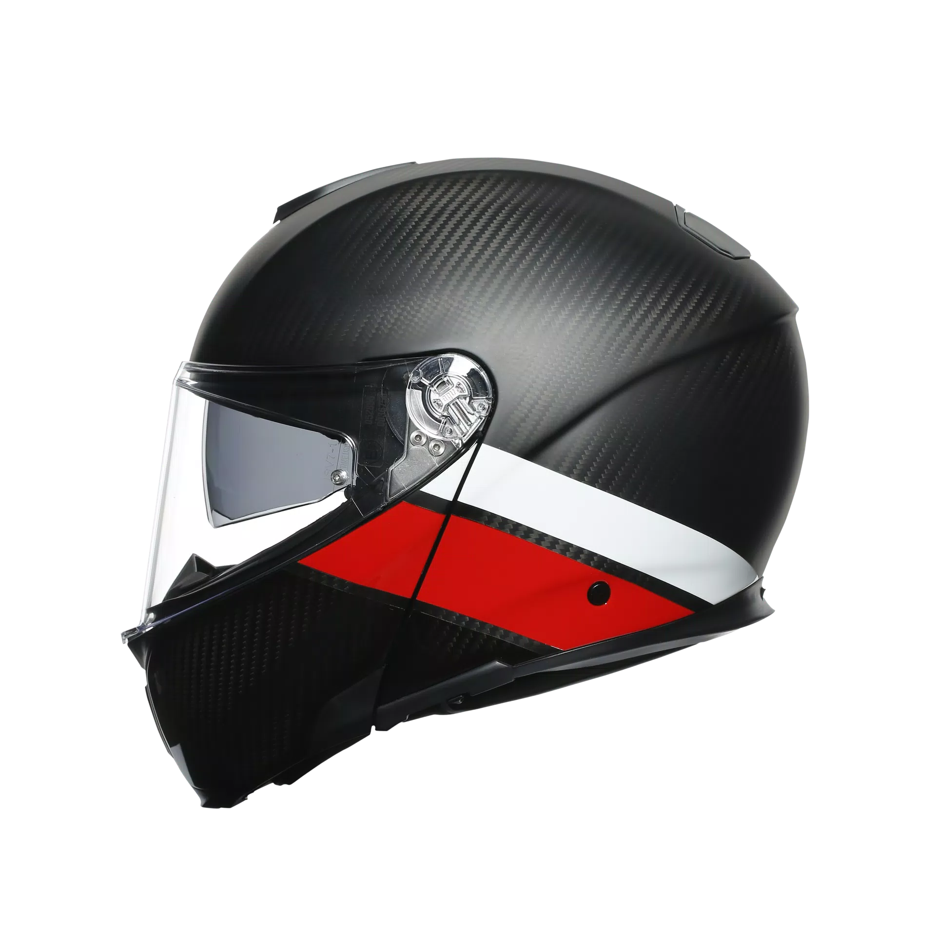 SPORTMODULAR LAYER CARBON/RED/WHITE - MOTORBIKE FLIP UP HELMET E2205