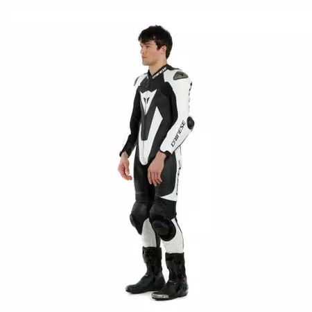 LAGUNA SECA 5 - MEN'S 1-PIECE MOTORCYCLE PERFORATED LEATHER SUIT (SHORT/TALL) - BLACK/WHITE - 4