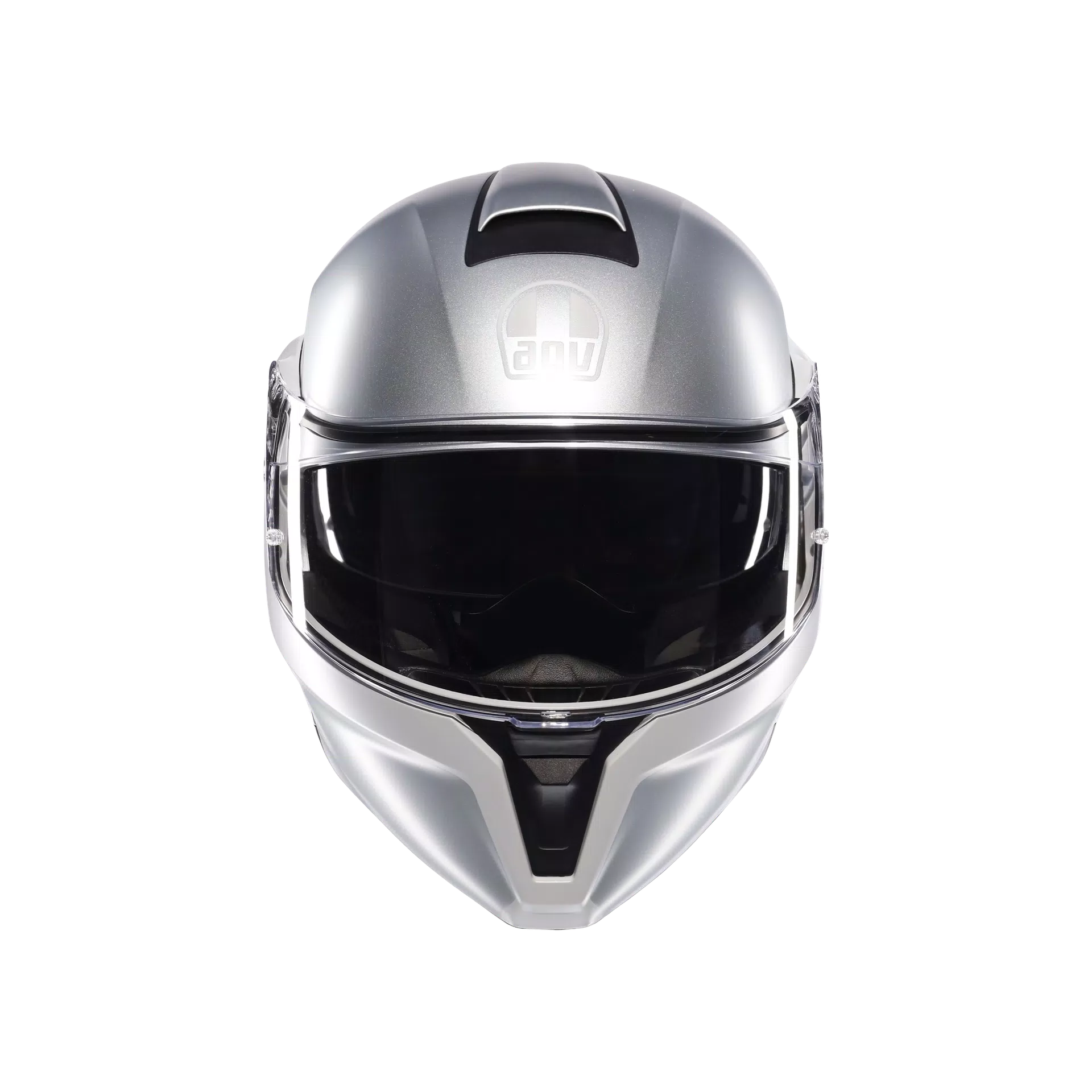 STREETMODULAR LEVICO MATT DOUBLE LIGHT GREY - MOTORBIKE FLIP UP HELMET E2206