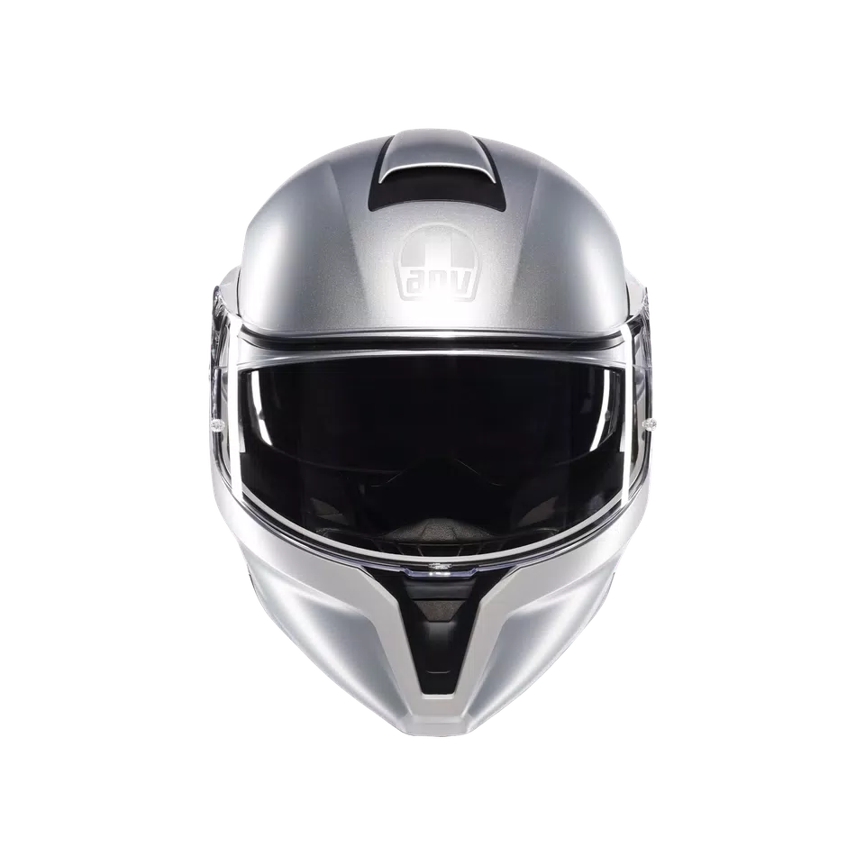 STREETMODULAR LEVICO MATT DOUBLE LIGHT GREY - MOTORBIKE FLIP UP HELMET E2206 -  - 2