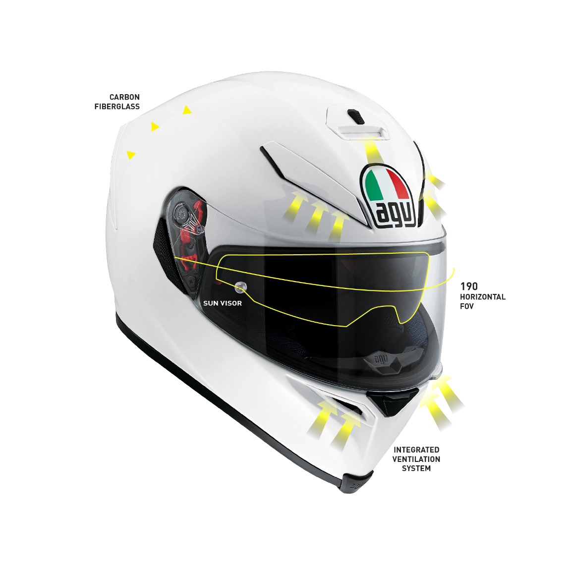 AGV K-5 JET PEARL WHITE AGV K-5 JET PEARL WHITE
