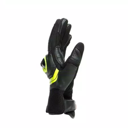 MIG 3 - UNISEX MOTORCYCLE LEATHER GLOVES - BLACK/FLUO-YELLOW - 2