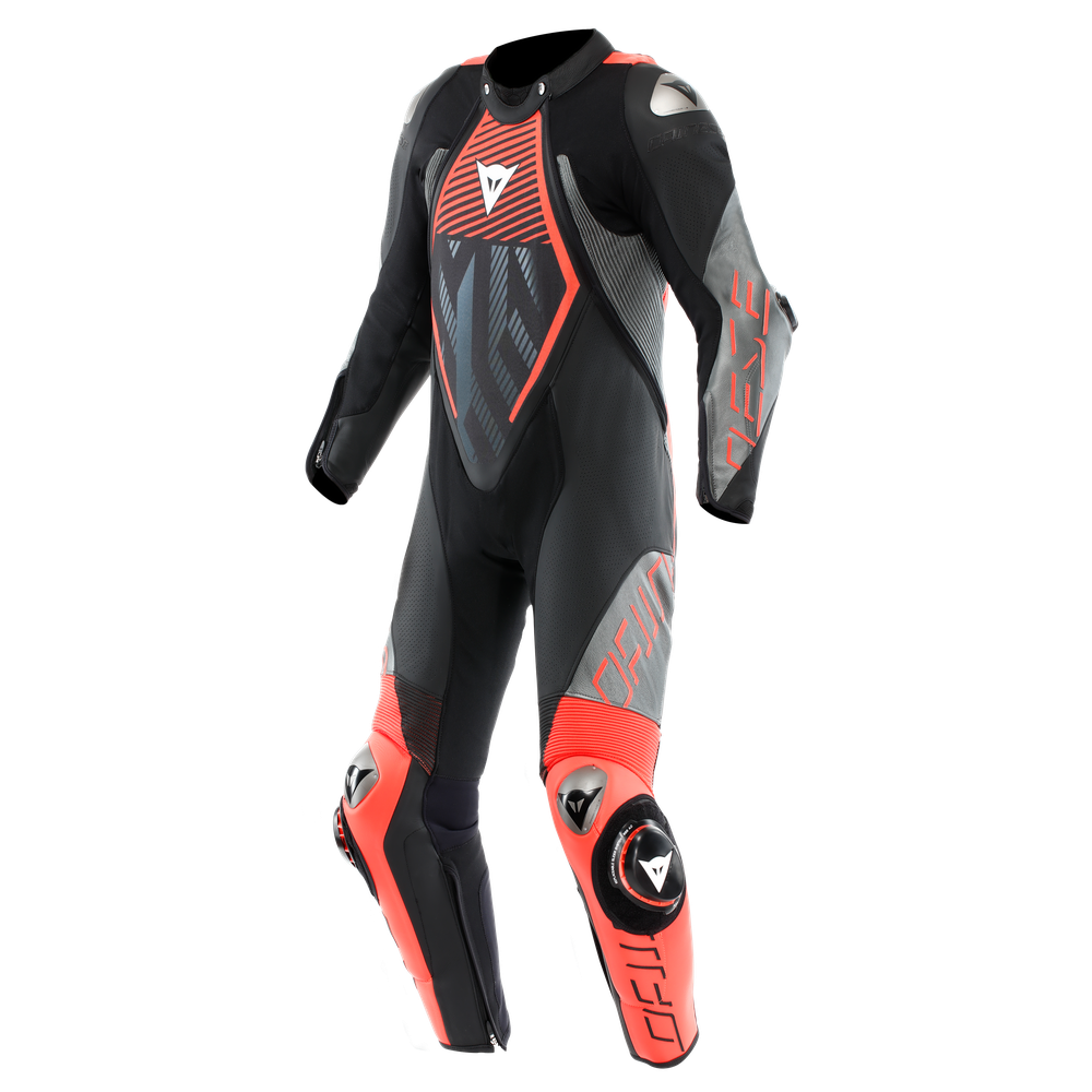 audax-d-zip-1pc-perf-leather-suit-black-red-fluo-anthracite image number 0