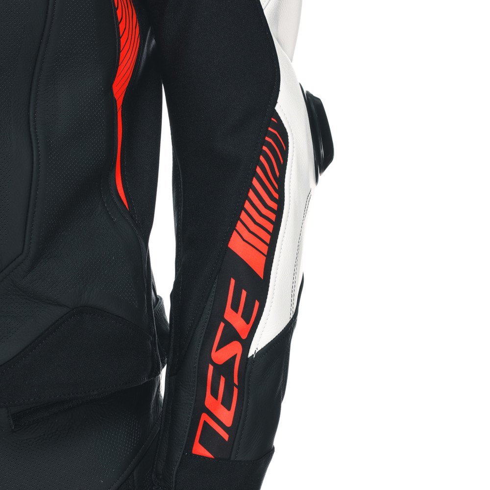 super-speed-4-giacca-moto-in-pelle-perforata-uomo-black-matt-white-fluo-red image number 8